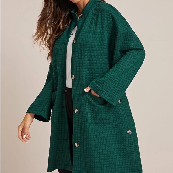 Dual Pockets Split Side Button Up Coat - Picture 3 of 5